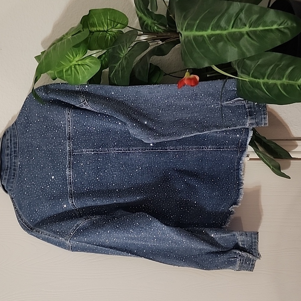 For Her Rhinestone Denim Jacket - Picture 4 of 9